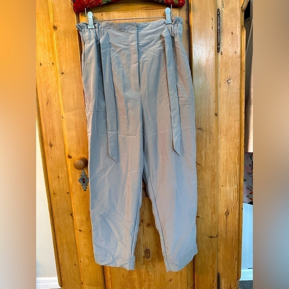 Prologue Trousers W/Decorative Waistband & Sash Greige Color Size M
